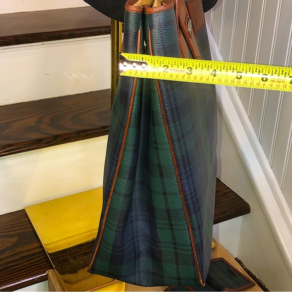 RALPH LAUREN Black Watch Coated Canvas Waxed Leather Shopper Baby Toddler Bag - Picture 12 of 17